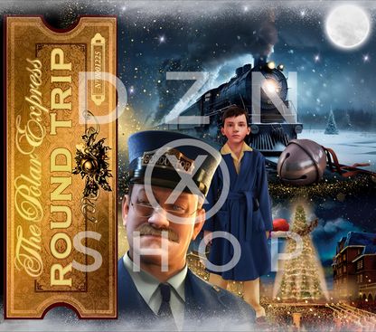 20oz The Polar Express Christmas Movie tumbler digital PNG Download Design Sublimation Wrap