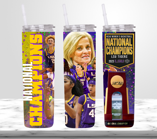 20oz Lady Tigers Women's Basketball Championship tribute tumbler digital PNG Download Design Sublimation Wrap