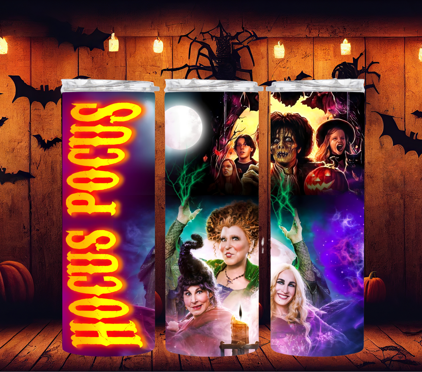 20oz Hocus Pocus Halloween tribute movie tumbler digital PNG Download Design Sublimation Wrap