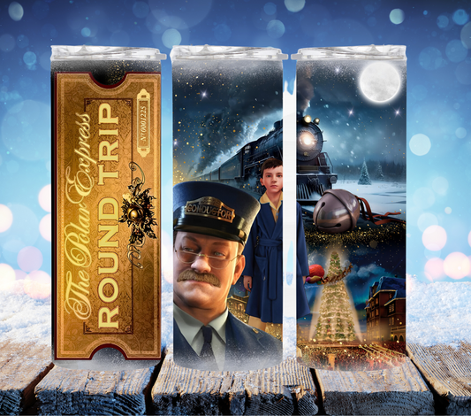 20oz The Polar Express Christmas Movie tumbler digital PNG Download Design Sublimation Wrap