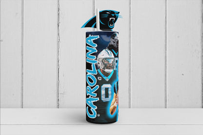 20oz Carolina Tribute football tumbler digital PNG Download Design Sublimation Wrap