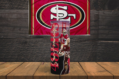 20oz Football 49ers tribute tumbler PNG wrap