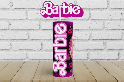 20oz (Barbie) tribute movie tumbler Margot Robbie signature digital PNG Download Design Sublimation Wrap