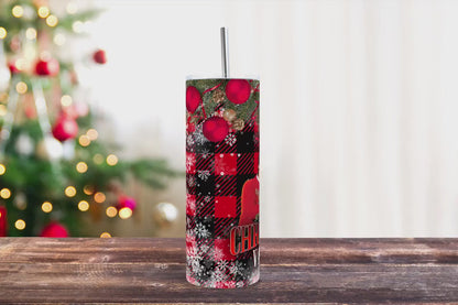 20oz Christmas Vacation Buffalo Plaid tumbler digital PNG Download Design Sublimation Wrap