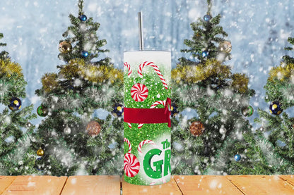 20oz The Grinch Peppermint holiaday tumbler digital PNG Download Design Sublimation Wrap