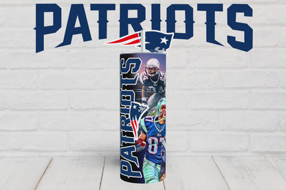 20oz Football New England tribute tumbler PNG wrap