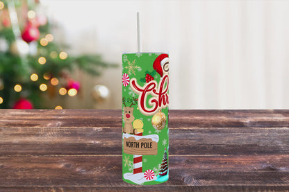 20oz Christmas holiday tumbler digital PNG Download Design Sublimation Wrap