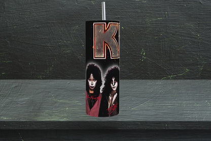 20oz Kiss rock band tribute tumbler digital PNG Download Design Sublimation Wrap