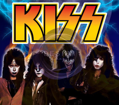 20oz Kiss rock band tribute tumbler digital PNG Download Design Sublimation Wrap