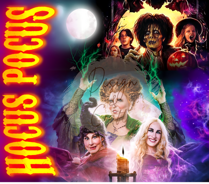 20oz Hocus Pocus Halloween tribute movie tumbler digital PNG Download Design Sublimation Wrap