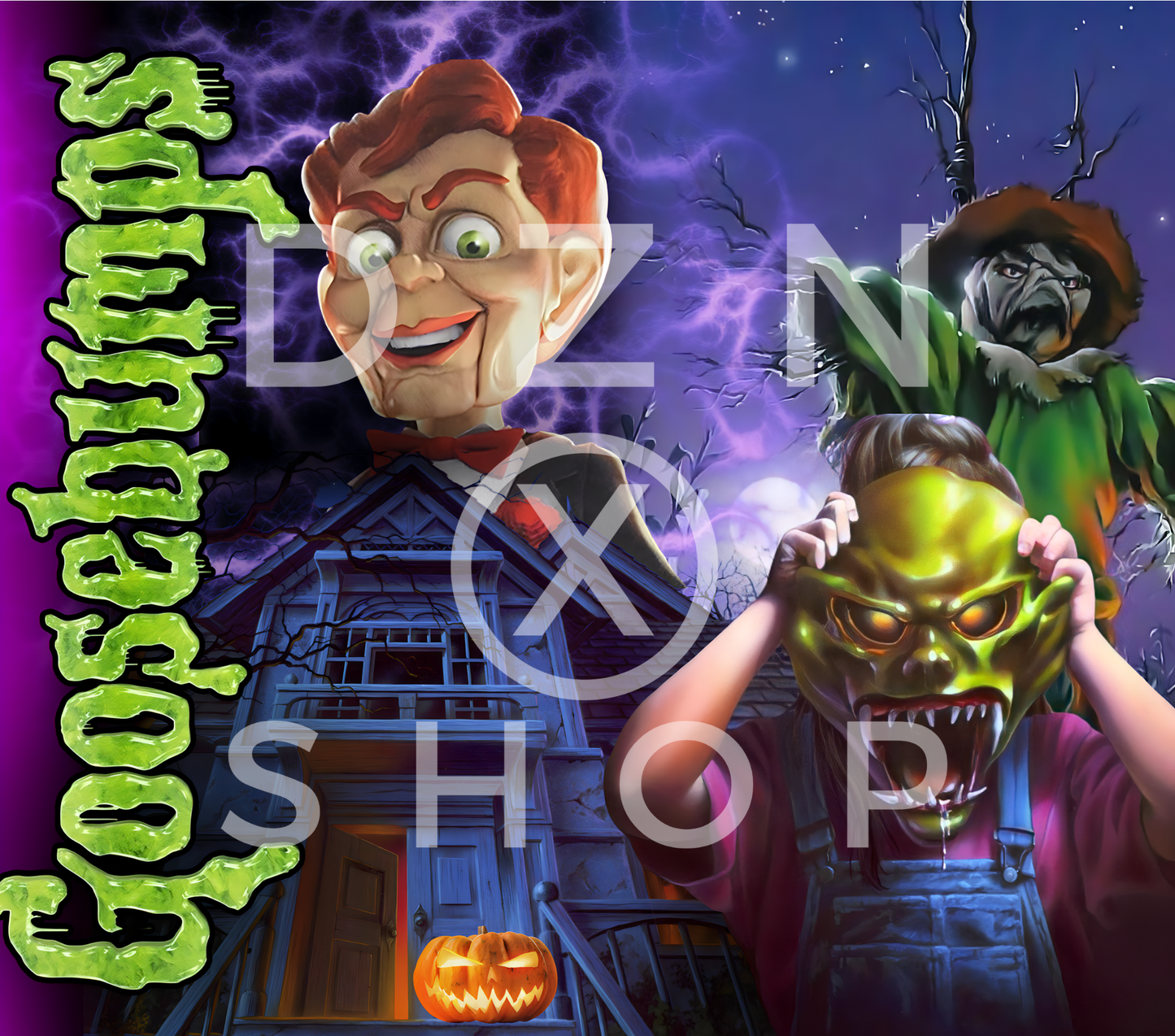 20oz Halloween goosebumps tribute tumbler digital PNG Download Design Sublimation Wrap