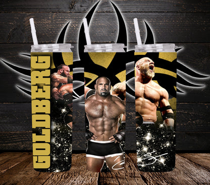 20oz Goldberg tribute Wrestling tumbler digital PNG Download Design Sublimation Wrap