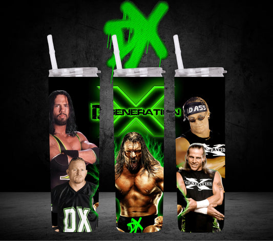 20oz D-Generation X tribute Wrestling tumbler digital PNG Download Design Sublimation Wrap