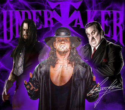 20oz Undertaker tribute Wrestling tumbler digital PNG Download Design Sublimation Wrap