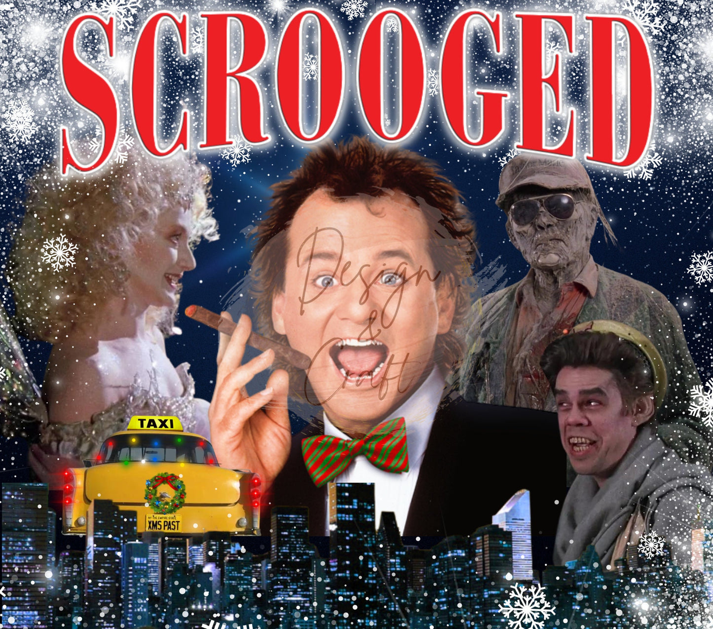 20oz Scrooged Christmas Holiday tumbler digital PNG Download Design Sublimation Wrap