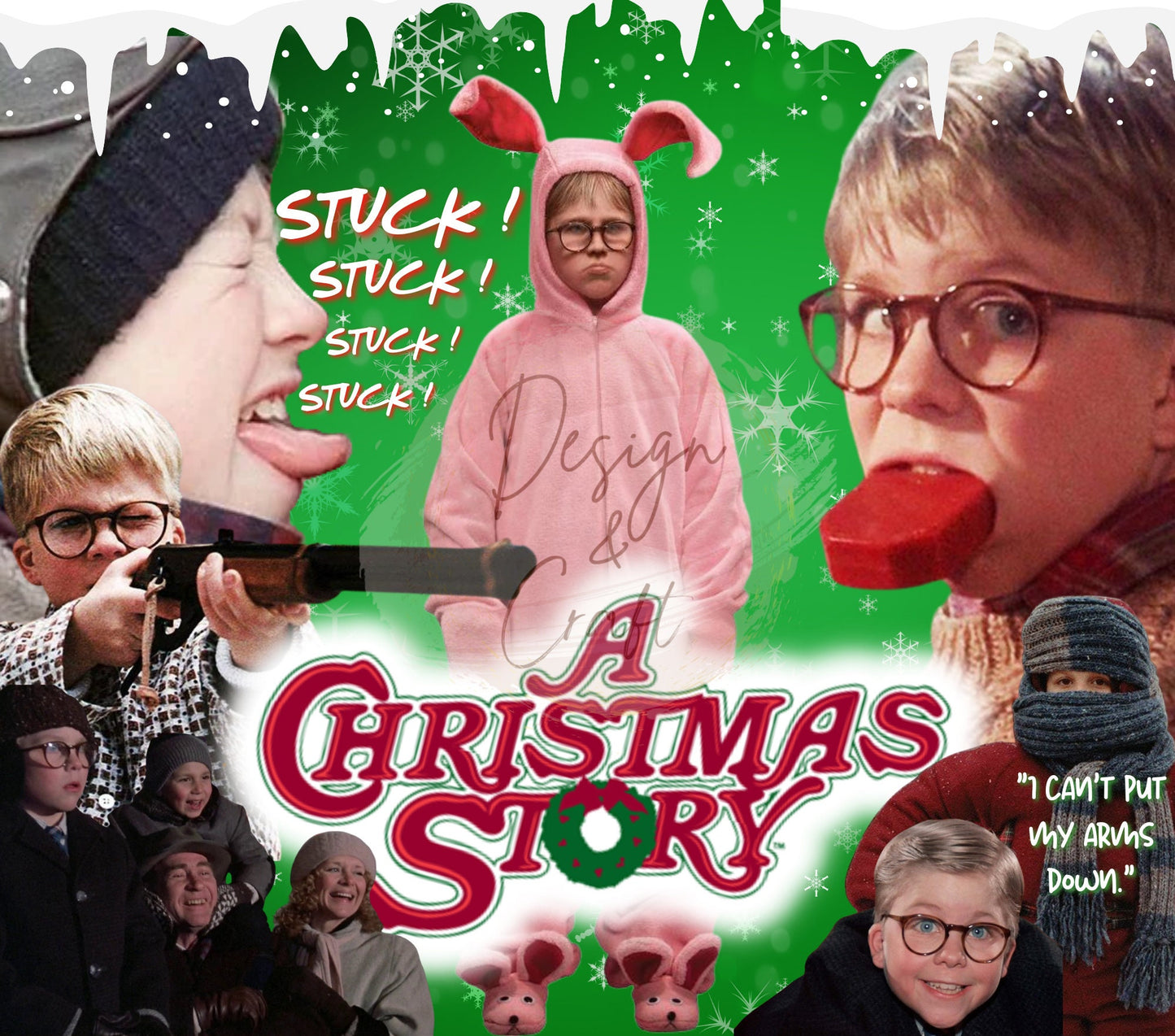 20oz Christmas Story tumbler digital PNG Download Design Sublimation Wrap