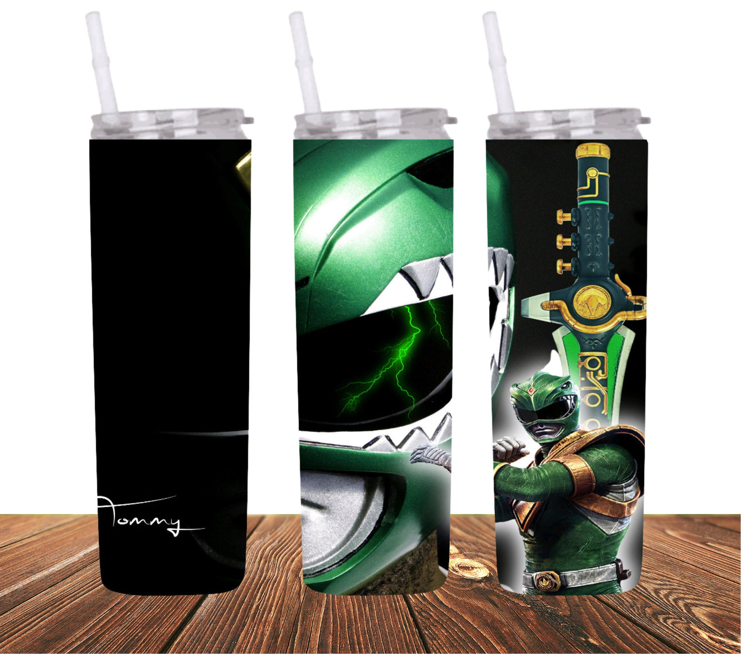 20oz (Green Ranger) Power Ranger Tommy tumbler digital PNG Download Design Sublimation Wrap