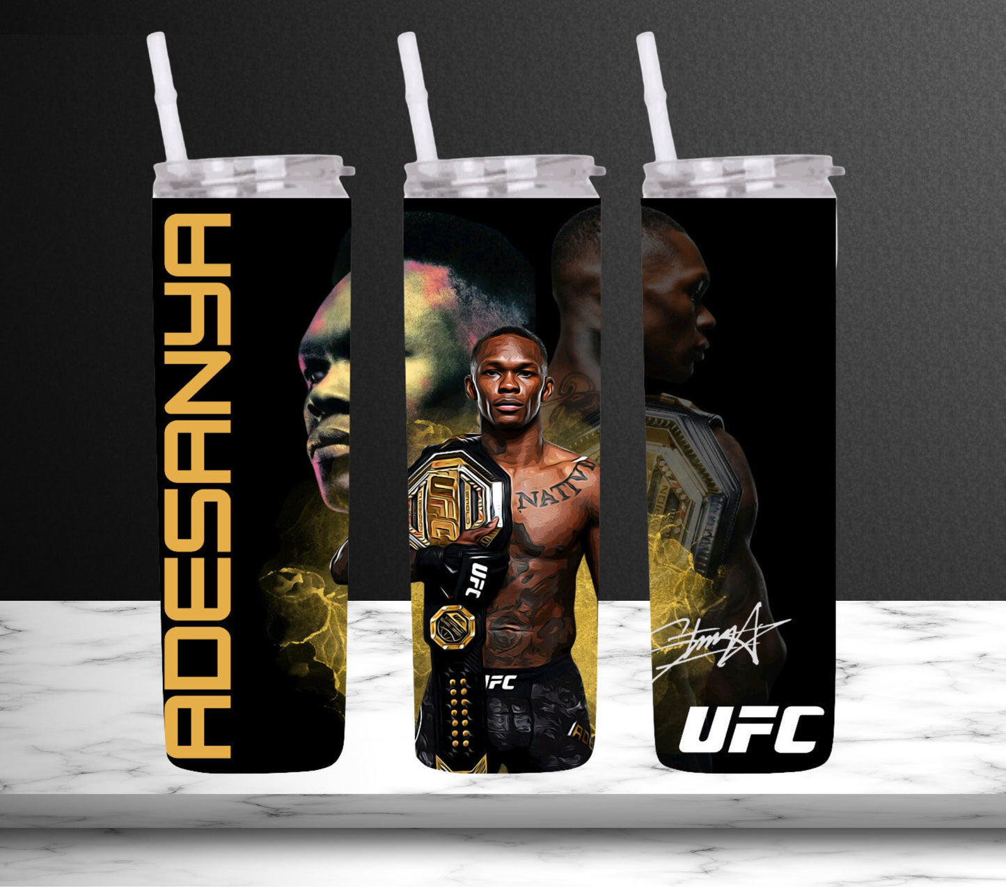 20oz israel adesanya ufc mma tribute tumbler digital PNG Download Design Sublimation Wrap