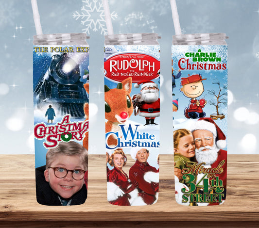 20oz Christmas Movie tumbler digital PNG Download Design Sublimation Wrap