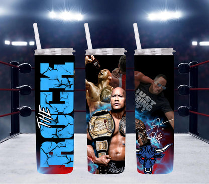 20oz The Rock tribute Wrestling tumbler digital PNG Download Design Sublimation Wrap