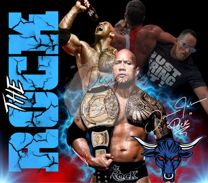 20oz The Rock tribute Wrestling tumbler digital PNG Download Design Sublimation Wrap