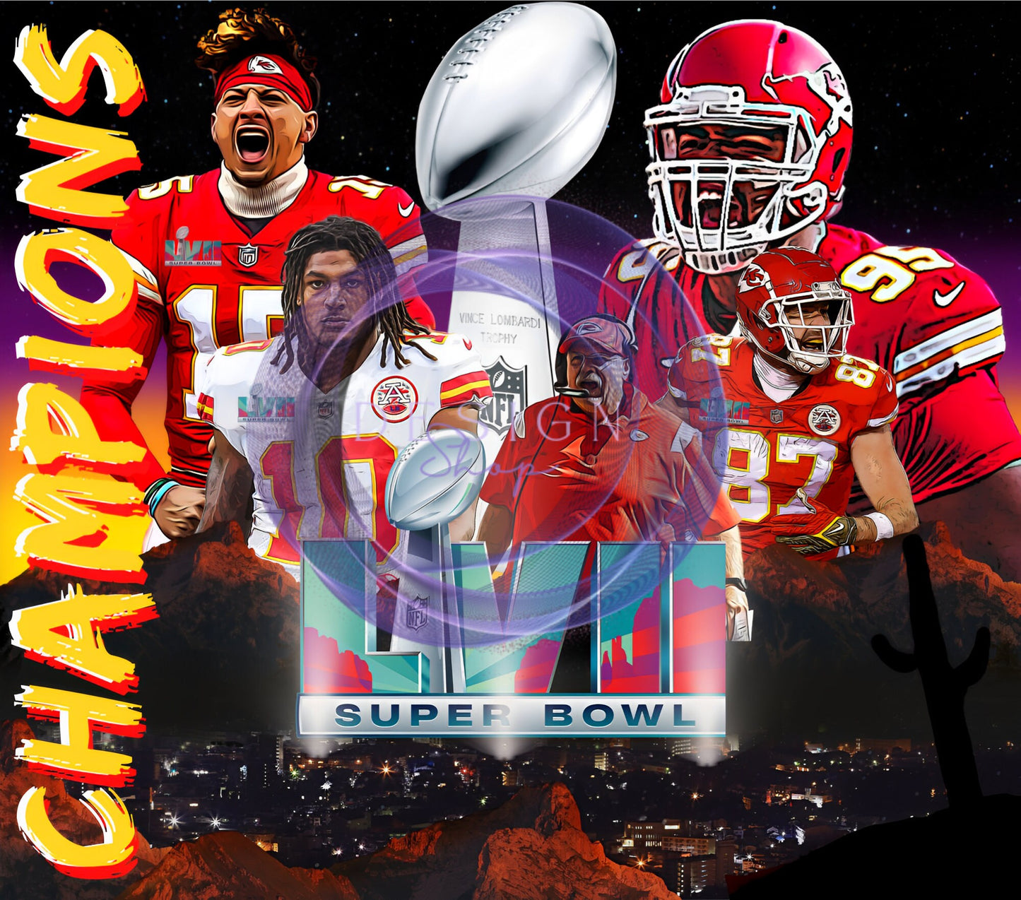 20oz (Chiefs) Kansas Super bowl Football Tribute tumbler digital PNG Download Design Sublimation Wrap