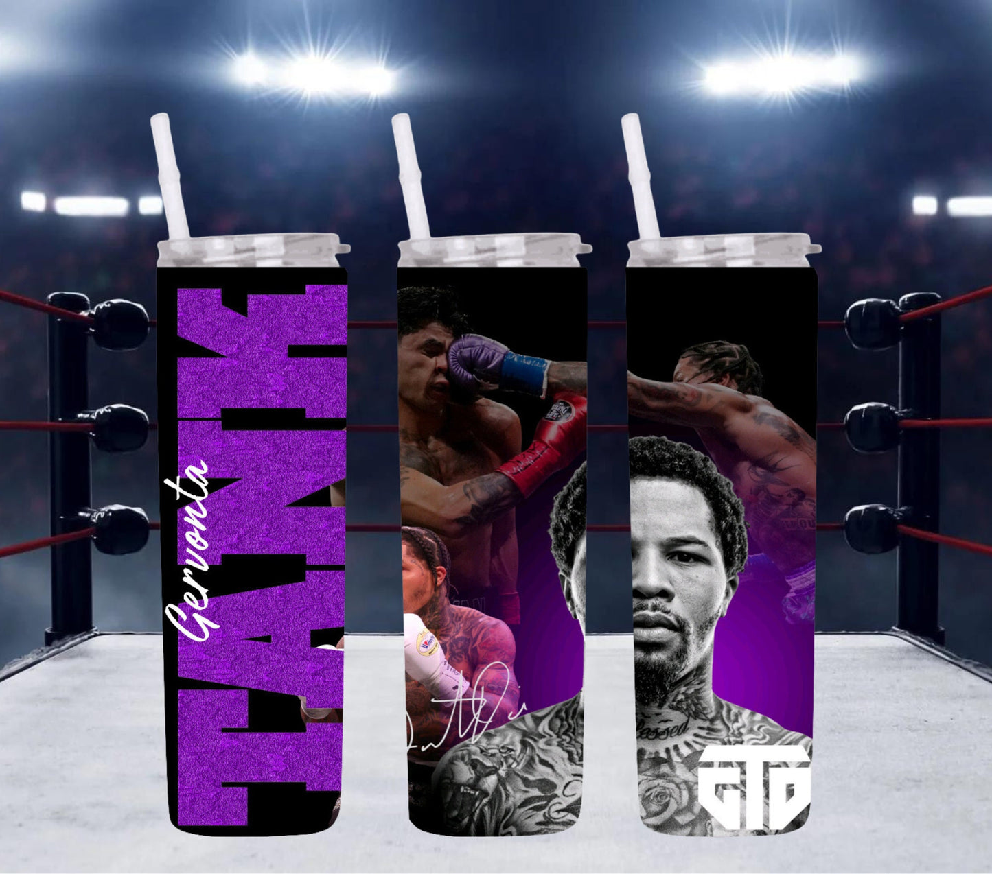 20oz Gervonta Tank Davis boxing tribute tumbler digital PNG Download Design Sublimation Wrap