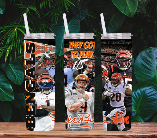 20oz (Cincinnati) They got to Play Us Football Tribute tumbler digital PNG Download Design Sublimation Wrap