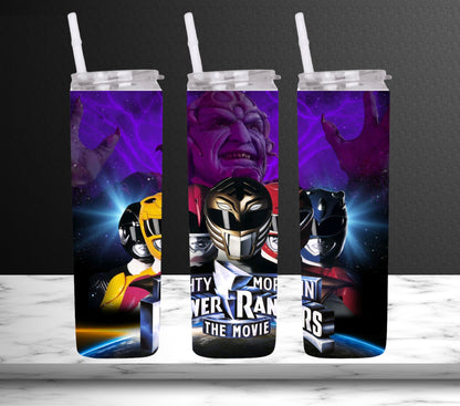 20oz Power Rangers The Movie 1995 tribute tumbler digital PNG Download Design Sublimation Wrap