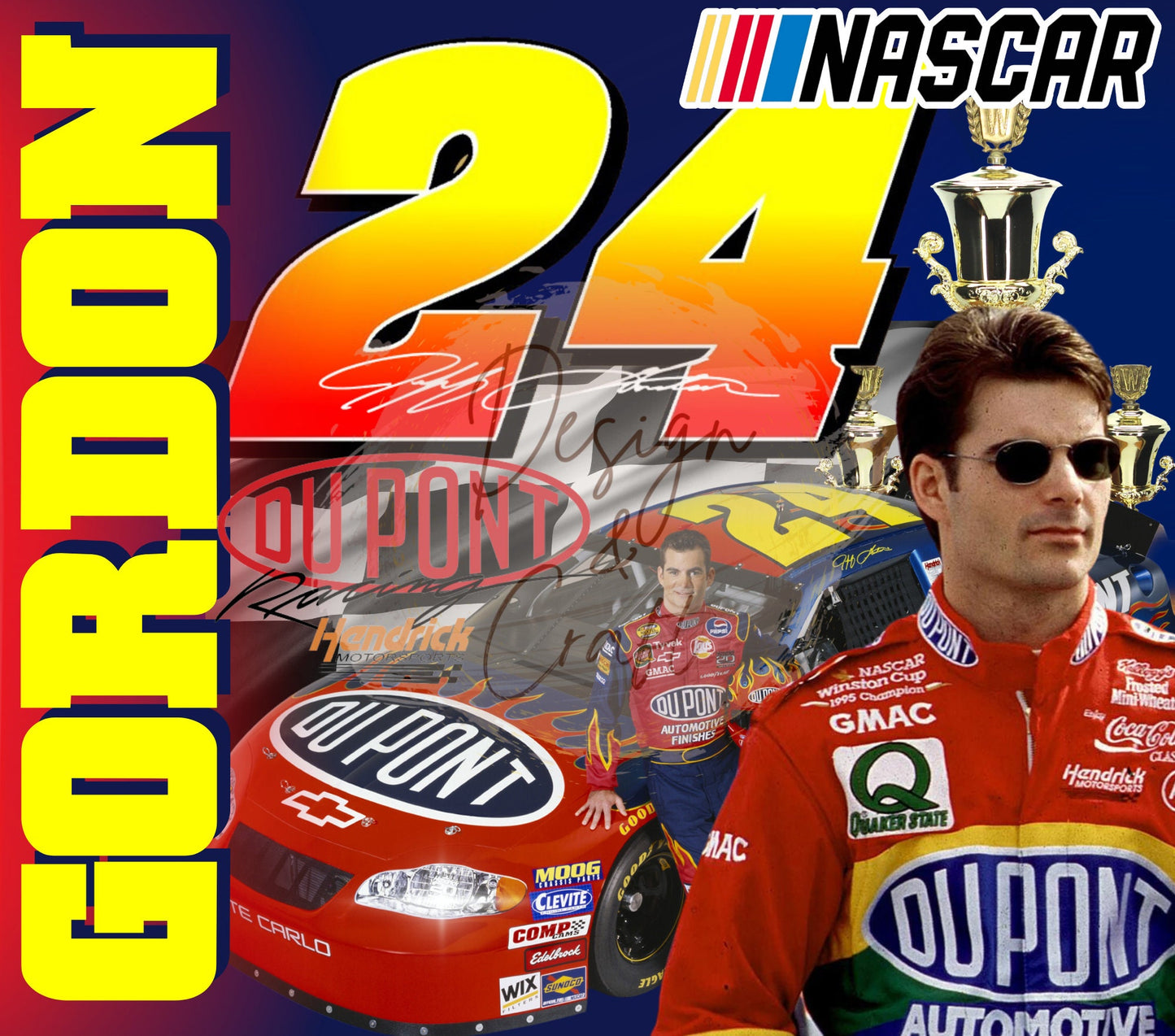 20oz Jeff Gordon tribute race car tumbler digital PNG Download Design Sublimation Wrap