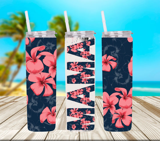 20oz Floral Mama mothers day tribute tumbler digital PNG Download Design Sublimation Wrap