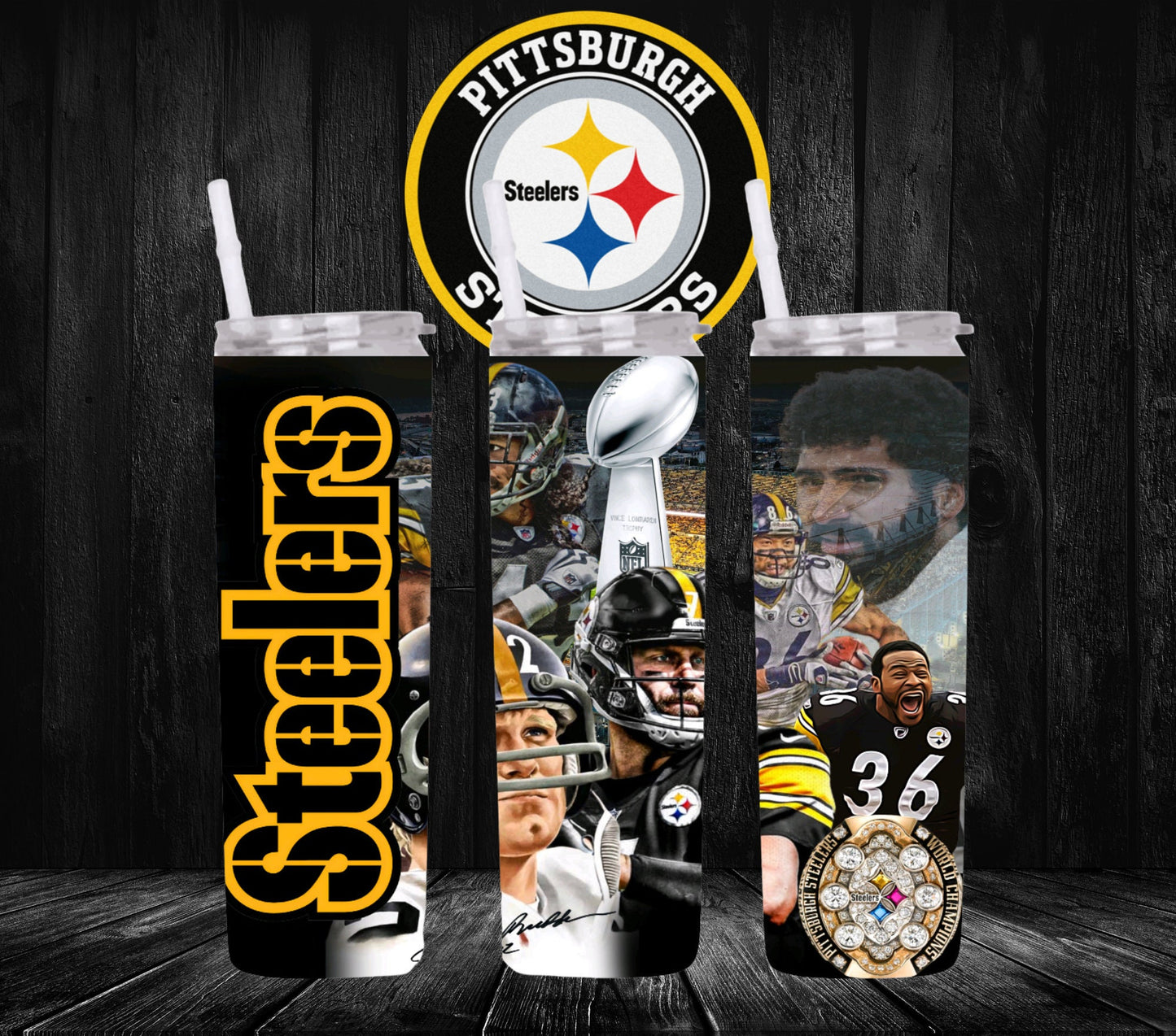 20oz (Steelers) Legends Football Tribute tumbler digital PNG Download Design Sublimation Wrap