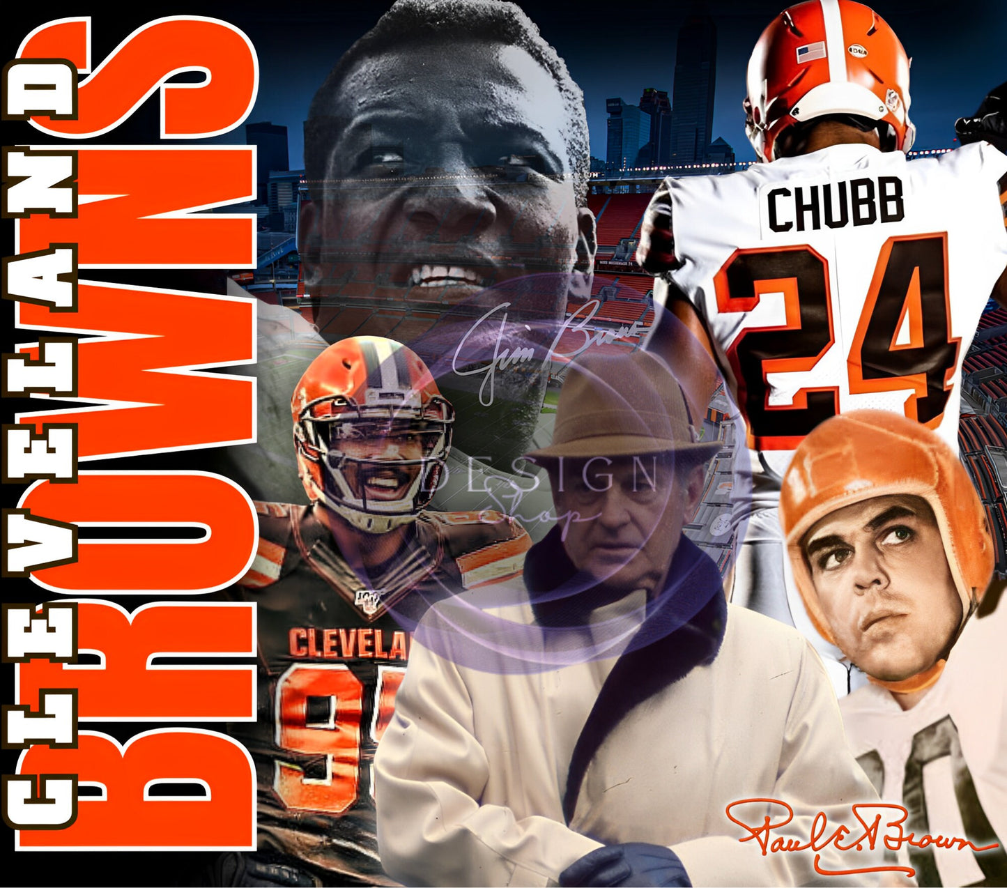 20oz (BROWNS) Future & legends Football Tribute tumbler digital PNG Download Design Sublimation Wrap