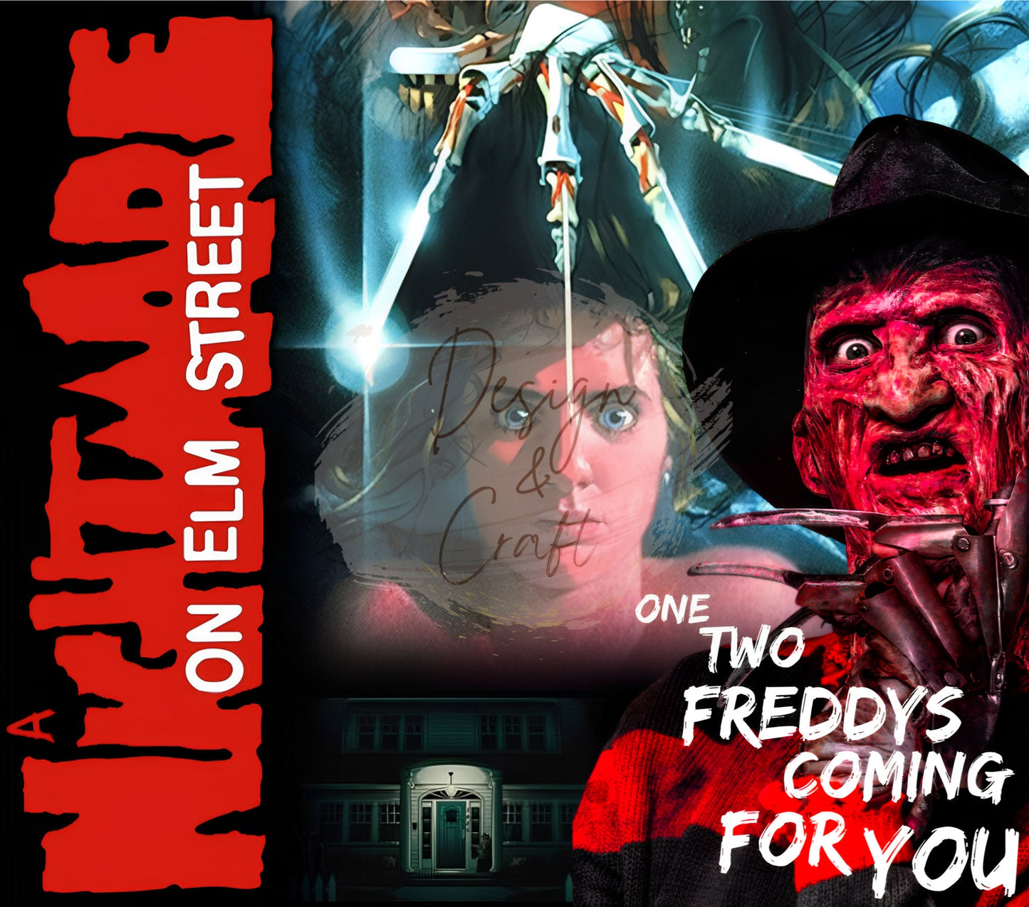 20oz A Night on elm street freddy krueger tribute movie tumbler digital PNG Download Design Sublimation Wrap