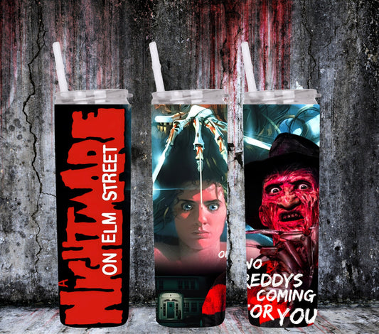 20oz A Night on elm street freddy krueger tribute movie tumbler digital PNG Download Design Sublimation Wrap