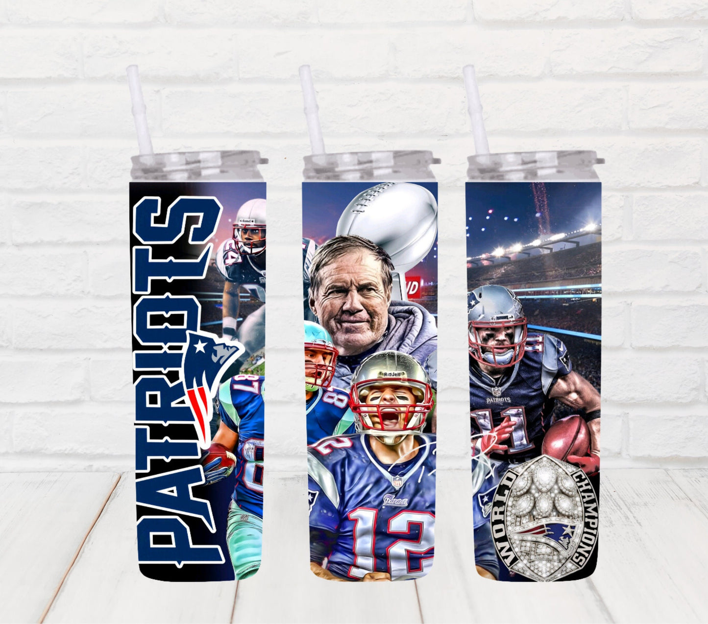 20oz Football New England tribute tumbler PNG wrap