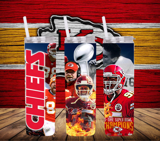 20oz Football Kansas tribute tumbler PNG wrap