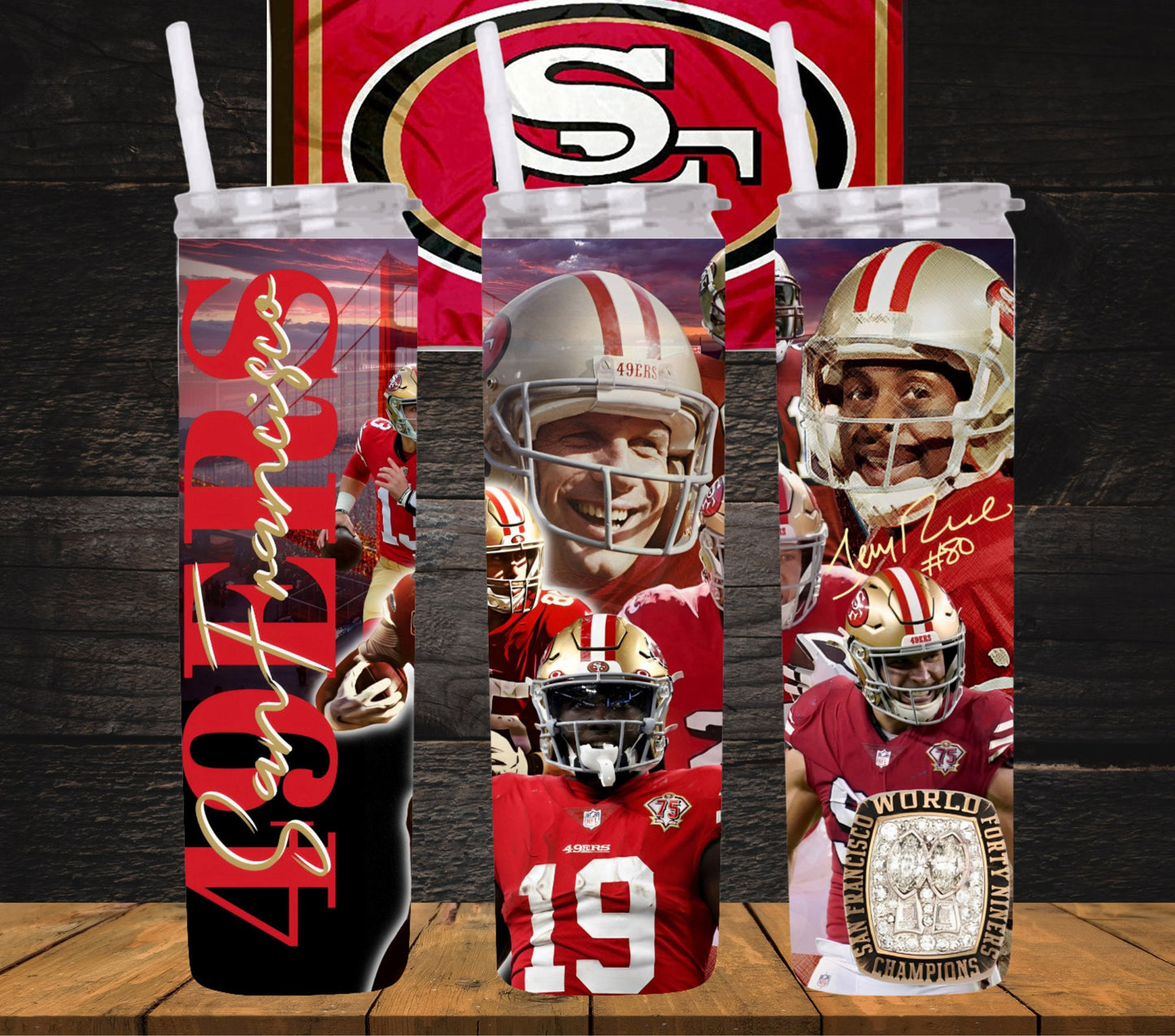 20oz Football 49ers tribute tumbler PNG wrap