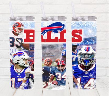 20oz Football Bills tribute tumbler PNG wrap