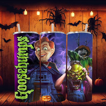 20oz Halloween goosebumps tribute tumbler digital PNG Download Design Sublimation Wrap