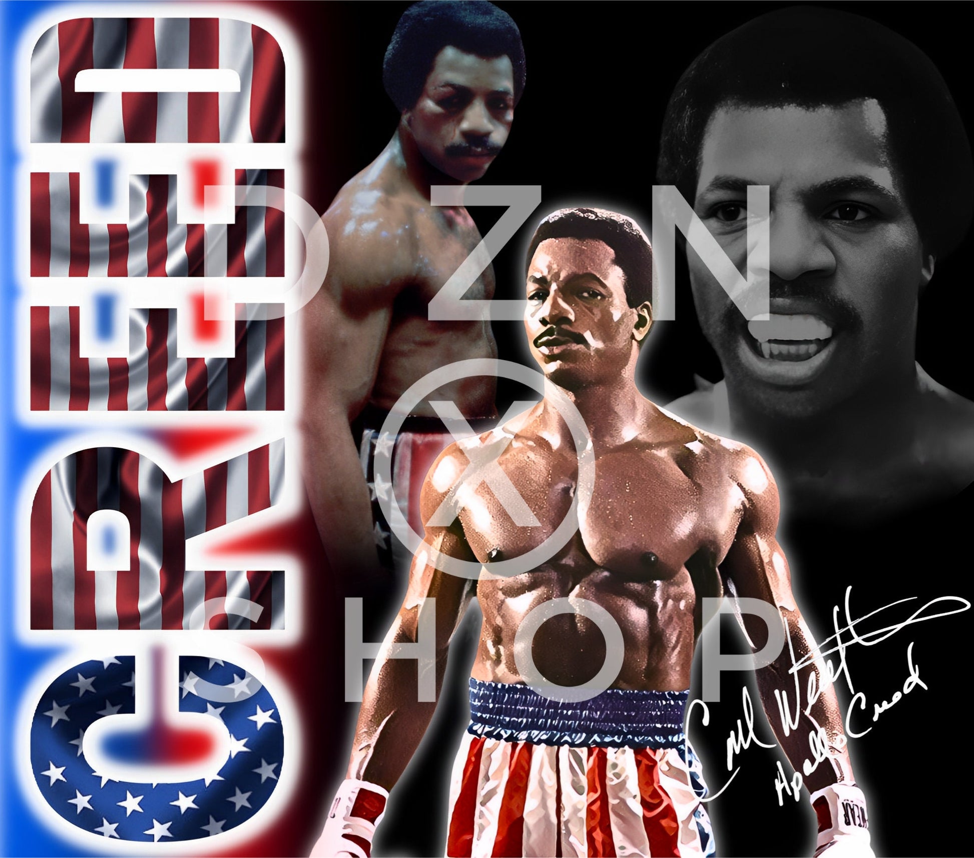 20oz Apollo Creed Carl Weathers Boxing movie tribute tumbler digital PNG Download Design Sublimation Wrap