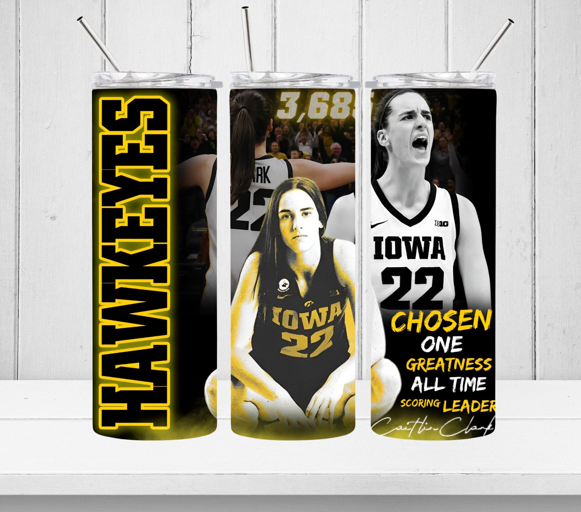 Chosen one Caitlin Clark all time basketball scoring leader tribute digital 20oz tumbler skinny design